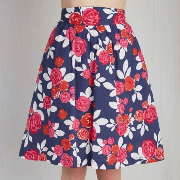 Modcloth Dresses & Skirts - Modcloth Pros & Convertibles Floral Midi Skirt XL Extra Large Cotton